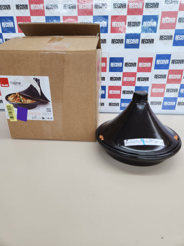 Tajine Natural Negro 28 cm - Barro Natural Esmaltado, tapa con orificio IBILI -